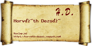 Horváth Dezső névjegykártya