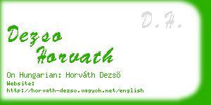 dezso horvath business card