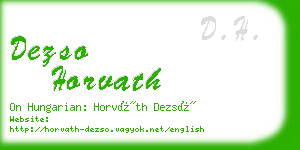 dezso horvath business card